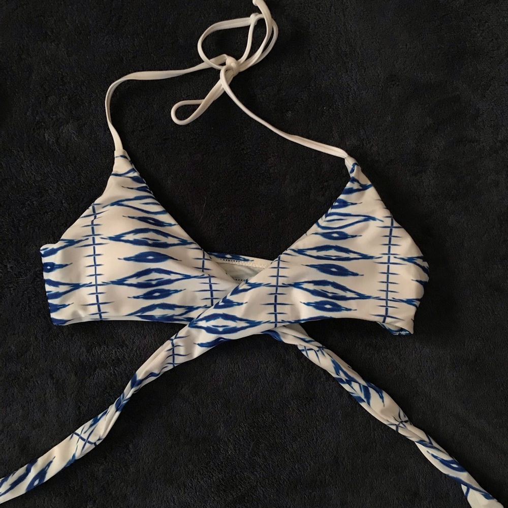 Blue & white bikini set